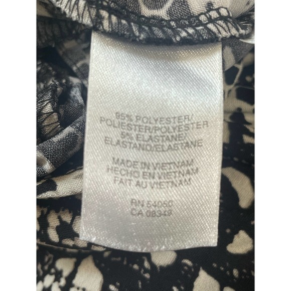 Evan-Picone Faux Wrap Dress Women's Size 12 Black and White V-Neck Stretchy - Picture 12 of 13